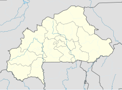 Mapa konturowa Burkina Faso, w centrum znajduje się punkt z opisem „Wagadugu”