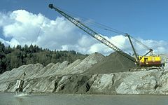 Dredging the Toutle River of volcanic ash.