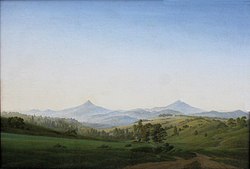 Bohemian Landscape with Mount Milleschauer circa 1810 date QS:P,+1810-00-00T00:00:00Z/9,P1480,Q5727902