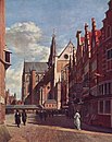 The Grote Markt in Haarlem, seen from the Koningstraat next to the city hall label QS:Len,"The Grote Markt in Haarlem, seen from the Koningstraat next to the city hall" label QS:Lpl,"Grote Markt w Haarlemie widziany z Koningstraat obok ratusza" . etwa 1650-1698.