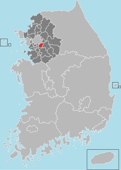 แผนที่เกาหลีใต้เน้นซ็องนัม