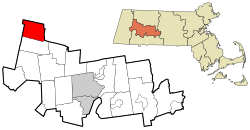 Location in Hampshire County in Massachusetts