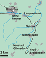 Streckenkarte Ilmenau-Großbreitenbacher Eisenbahn Map of the railway from Ilmenau to Großbreitenbach