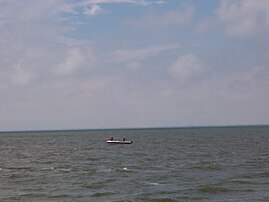 Fishing boat seen from the Stockbridge Harbor