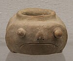 Pot with 3-dimensional humanoid face