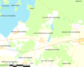 Mapa obce La Villeneuve-au-Chêne