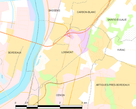 Mapa obce Lormont