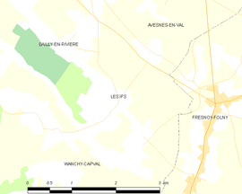 Mapa obce Les Ifs