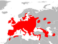 Aire de répartition du Murin de Natterer