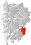 Eidfjord markert med rødt på fylkeskartet
