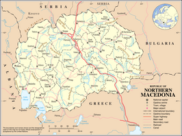 Kaart van Noord-Macedonië