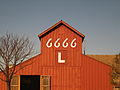 Grange rouge du ranch 6666 au musée du « National Ranching Heritage Center » à Lubbock.