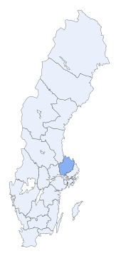 موقعیت شهرستان اوپسالا در سوئد