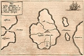 Atlantis Kircher Mundus subterraneus 1678.jpg