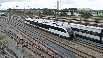 DSB MQ, IC2, IC3, IR4 and IC4 at Odense Central Station.