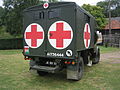 Rear of an Austin K2/Y Ambulance. Note the bulge for the spare wheel.