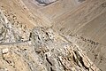 Khardung La road through the rocks