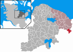 Elhelyezkedése Schleswig-Holstein térképén