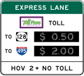 R3-48a Toll costs on express lane or HOV