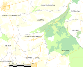 Poziția localității Crennes-sur-Fraubée