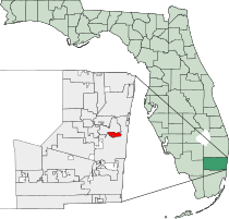 Location of Wilton Manors in Broward County, Florida