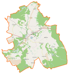 Mapa konturowa gminy Recz, w centrum znajduje się punkt z opisem „Recz Pomorski”