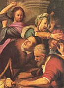 Rembrandt, Cristo expulsa a los mercaderes del templo