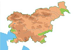 Szlovénia domborzati térképe