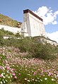 Le mur à thangka surplombant le monastère.