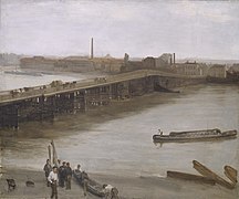 Marrón y plata, puente Old Battersea (1859)