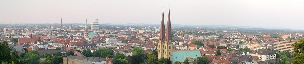 Utsikt från Sparrenburg över Bielefelds centrum