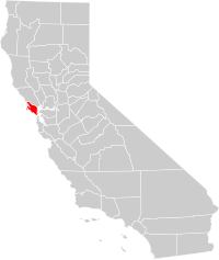 Locatie van Marin County in Californië