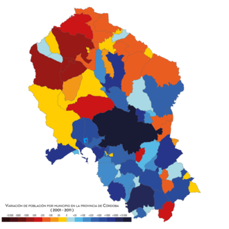 Variación de la población entre 2001 y 2011