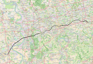 Spoorlijn Krefeld - Bochum op de kaart