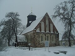 Backsteingiebel im Osten der Dorfkirche