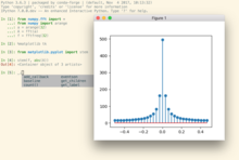 Screenshot of IPython 6.x on Mac OS, showing the computation of a fourier transform using numpy.