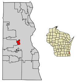 Location of West Milwaukee in Milwaukee County, Wisconsin.