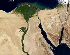 Delta y valle del Nilo visto desde satélite