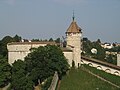 Die Festungsanlage Munot, fotografiert aus dem Turm der Kirche St. Johann