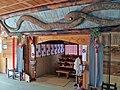 拝殿内の松かさで作られた大蛇 昭和7年に岐阜県の崇敬者により奉納。