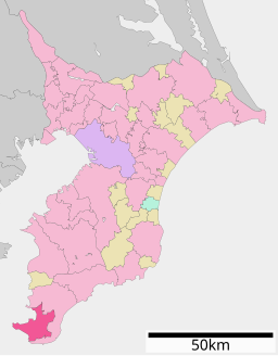 Tateyamas läge i Chiba prefektur
