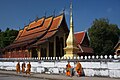 Buddhist Monks in front of Wat Sen, Luang Prabang