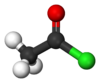 Ball-and-stick model of acetyl chloride