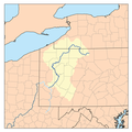 El Allegheny fluye en dirección suroeste por el noroeste de Pensilvania, hasta confluir con el Monongahela dando lugar al nacimiento del Ohio
