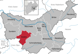 Kaart van Eslohe (Sauerland)