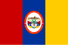 Bandera del Estado Soberano de Antioquia en 1856.