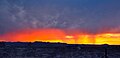 Virga in the form of a sunshower at sunset