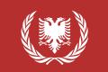 Prijedlog za zastavu Kosova, kombinacija zastava Albanije i UN-a.