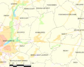 Poziția localității Homblières