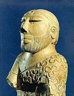 An artifact known as the "Priest-King," unearthed at Mohenjo-daro.